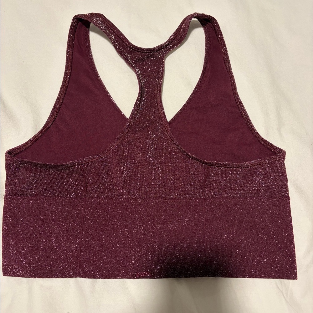 PINK Victoria's Secret Shimmering Burgundy Leggings Set - Picture 3 of 7